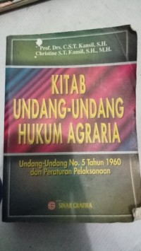 Image of KITAB UNDANG-UNDANG HUKUM AGRARIA