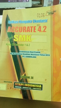 Image of APLIKASI KOMPUTER AKUNTANSI ACCURATE 4.2 UNTUK SMK KELAS XI SEMESTER 1 & 2