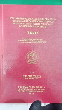 Image of Model Kepemimpinan Kepala Sekolah Dalam Upaya Peningkatan Kualitas Pendidikan di Sekolah Menengah Kejuruan Negeri 1 Tebing Tinggi Kabupaten Kepulauan Meranti